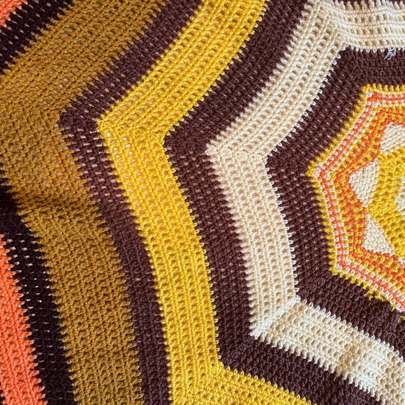 granny afghan | vintage handmade crochet throw blanket retro unique Roseanne MCM - Picture 8 of 11